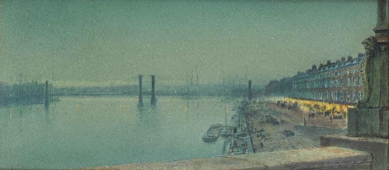 John Atkinson Grimshaw Quai de Paris Rouen oil painting picture